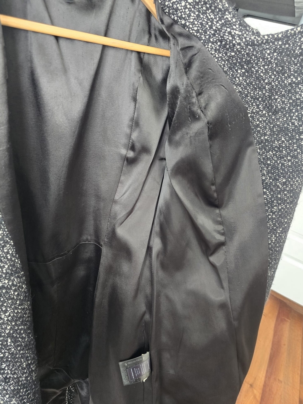 ๐จ๐ฆ Mackage Wool Blend Coat w/ Genuine Lambskin Leather Sleeves Belted - Picture 10 of 14